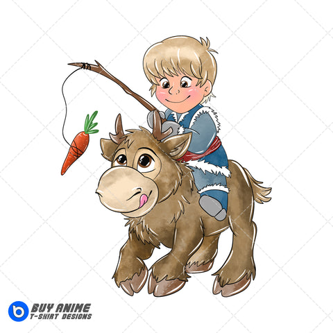 Baby Kristoff Frozen Watercolor Clipart PNG Hand Drawn Illustration
