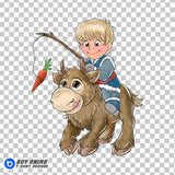 Baby Kristoff Frozen Watercolor Clipart PNG Hand Drawn Illustration