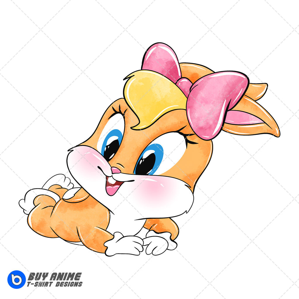 Baby Lola Bunny Looney Tunes Watercolor Clipart PNG Hand Drawn Illustration