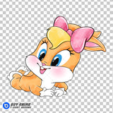 Baby Lola Bunny Looney Tunes Watercolor Clipart PNG Hand Drawn Illustration