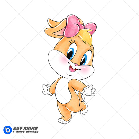 Baby Lola Bunny Looney Tunes Watercolor Clipart PNG Hand Drawn Illustration #2