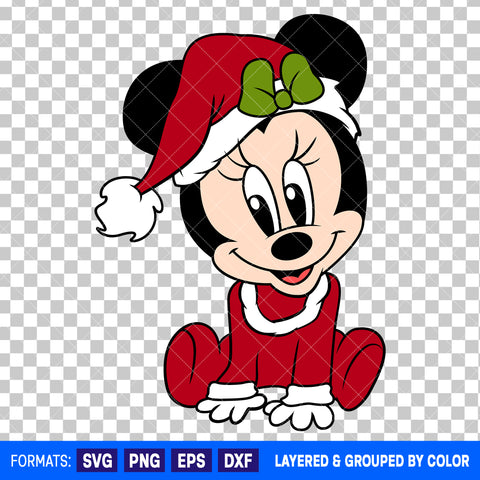 Baby Minnie Mouse Christmas SVG Cut File for Cricut and Silhouette