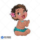 Baby Moana Watercolor Clipart PNG Hand Drawn Illustration #4