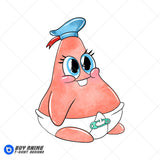 Baby Patrick Spongebob Watercolor Clipart PNG Hand Drawn Illustration