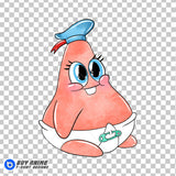 Baby Patrick Spongebob Watercolor Clipart PNG Hand Drawn Illustration