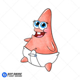Baby Patrick Spongebob Watercolor Clipart PNG Hand Drawn Illustration #2