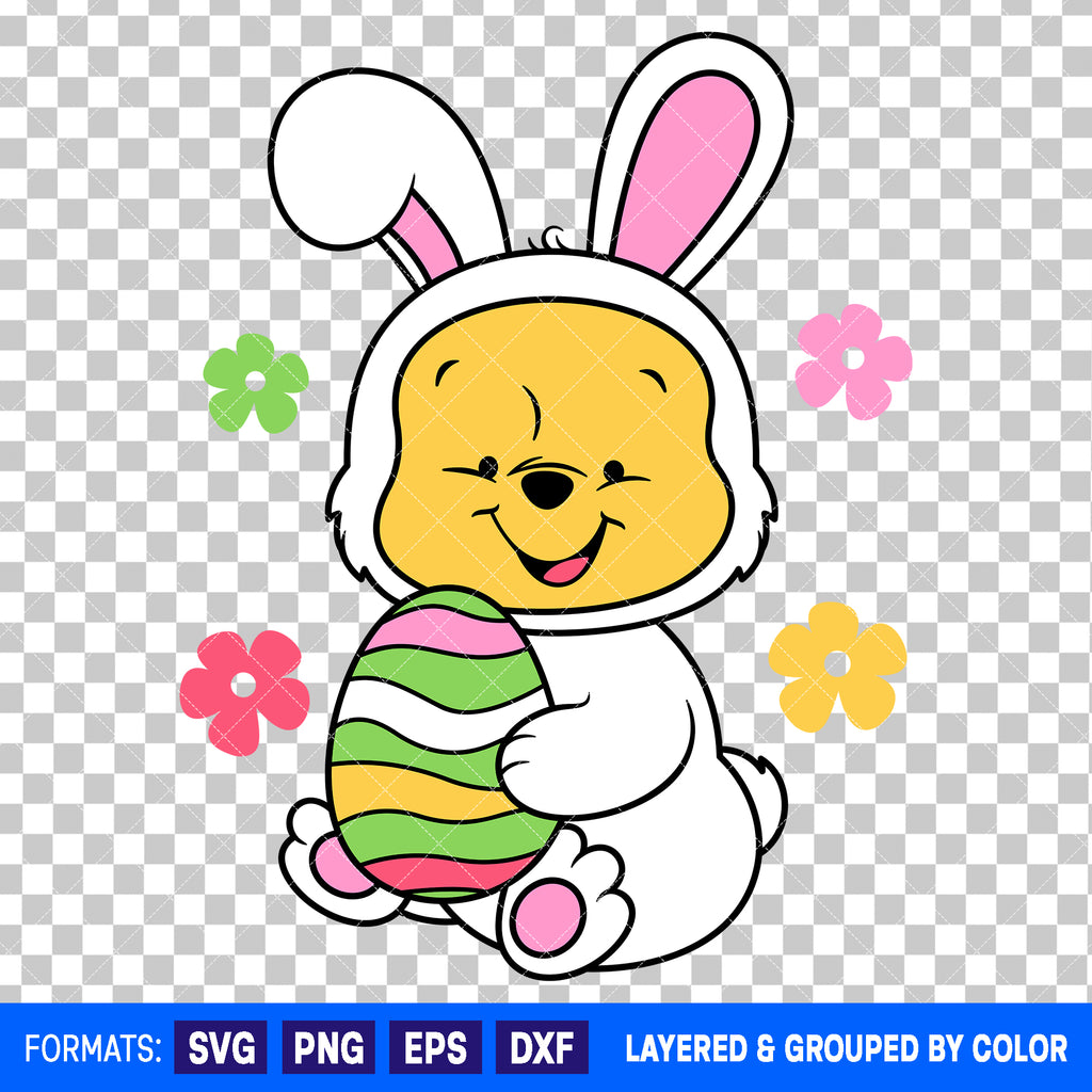 Baby Pooh Easter SVG Cut File for Cricut and Silhouette #2