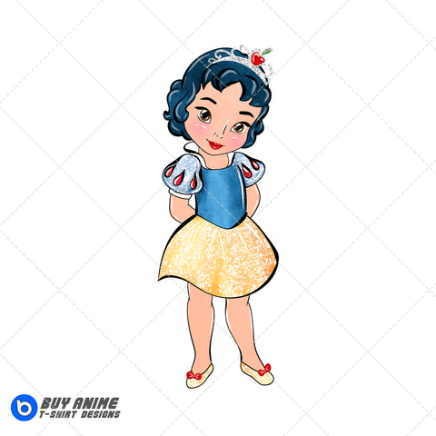 Baby Snow White Watercolor Clipart PNG Hand Drawn Illustration
