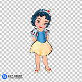 Baby Snow White Watercolor Clipart PNG Hand Drawn Illustration