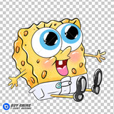 Baby Spongebob Watercolor Clipart PNG Hand Drawn Illustration