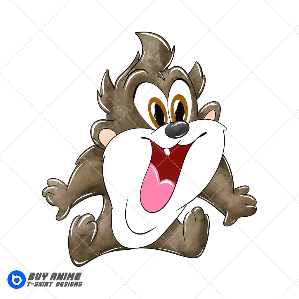 Baby Taz Looney Tunes Watercolor Clipart PNG Hand Drawn Illustration