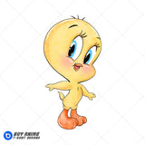 Baby Tweety Bird Looney Tunes Watercolor Clipart PNG Hand Drawn Illustration