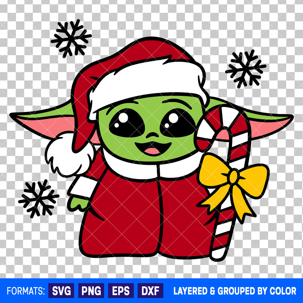 Baby Yoda Christmas SVG Cut File for Cricut and Silhouette