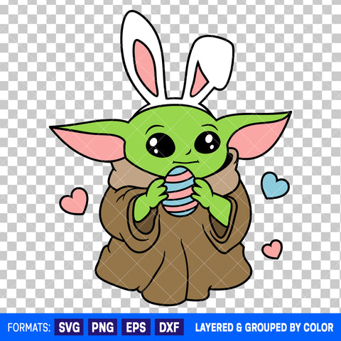 Baby Yoda Easter SVG Cut File for Cricut and Silhouette