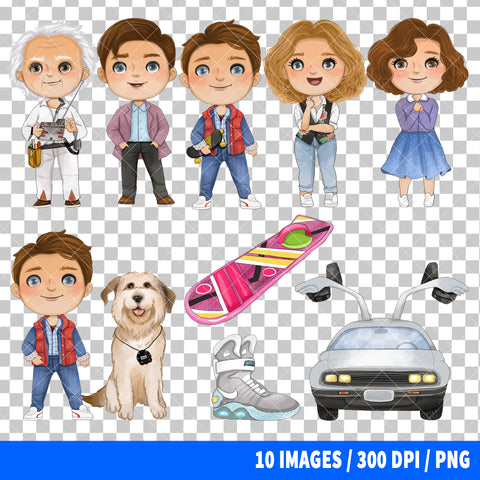 Back To The Future Clipart PNG Bundle