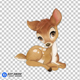 Bambi Watercolor Clipart PNG Hand Drawn Illustration