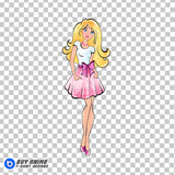 Barbie Watercolor Clipart PNG Hand Drawn Illustration