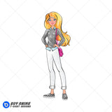 Barbie Watercolor Clipart PNG Hand Drawn Illustration #3
