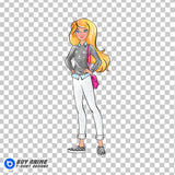 Barbie Watercolor Clipart PNG Hand Drawn Illustration #3