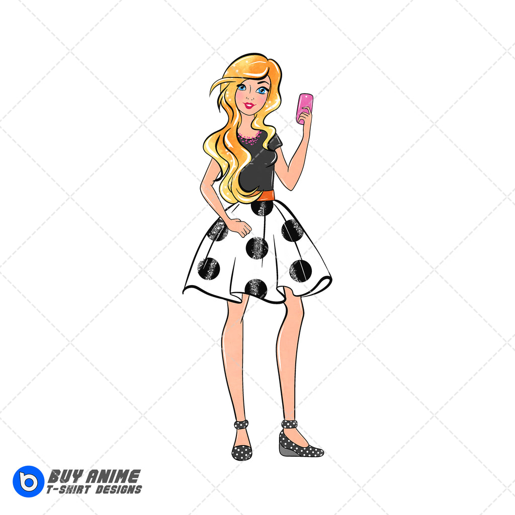 Barbie Watercolor Clipart PNG Hand Drawn Illustration #4
