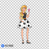Barbie Watercolor Clipart PNG Hand Drawn Illustration #4