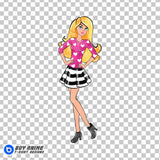 Barbie Watercolor Clipart PNG Hand Drawn Illustration #5