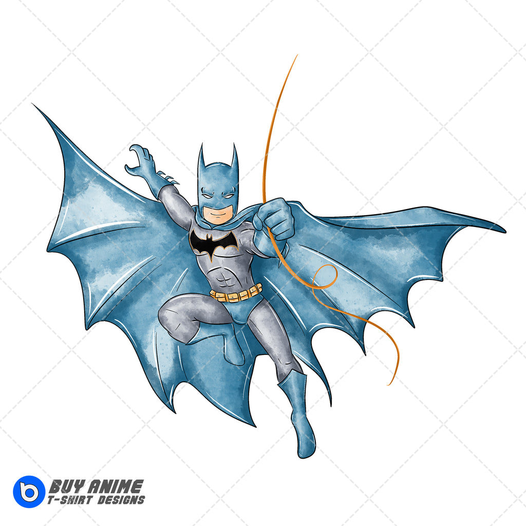 Batman Watercolor Clipart PNG Hand Drawn Illustration