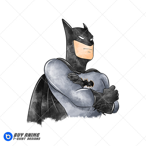 Batman Watercolor Clipart PNG Hand Drawn Illustration #4