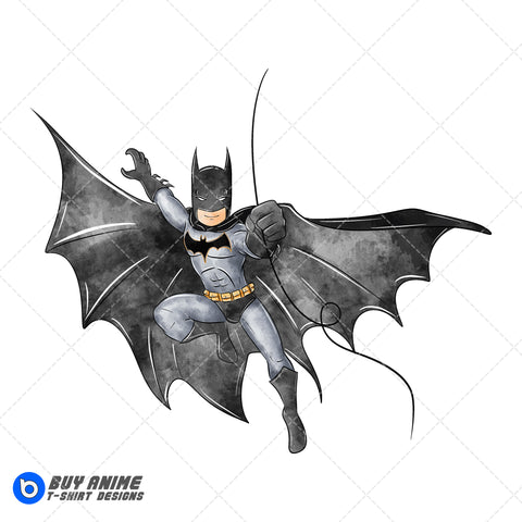 Batman Watercolor Clipart PNG Hand Drawn Illustration #6