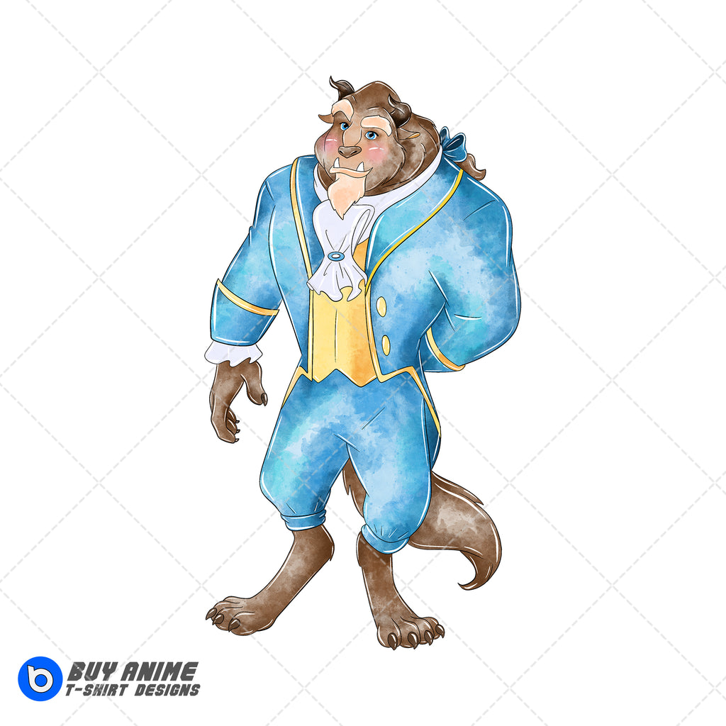 Beast Beauty and the Beast Watercolor Clipart PNG Hand Drawn Illustration