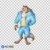 Beast Beauty and the Beast Watercolor Clipart PNG Hand Drawn Illustration
