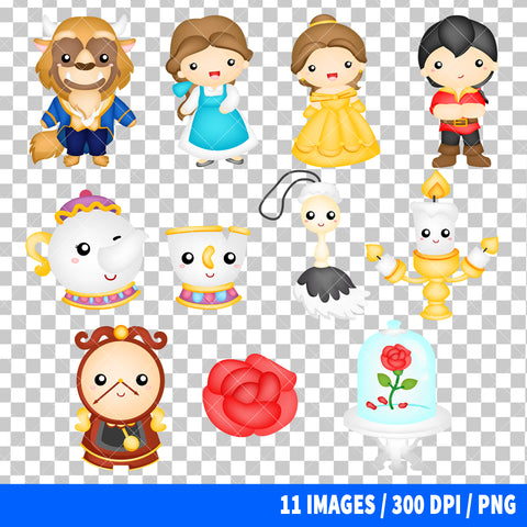 Beauty And The Beast Clipart PNG Bundle #2