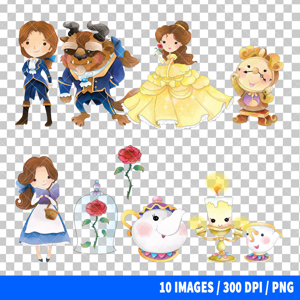 Beauty And The Beast Clipart PNG Bundle #3