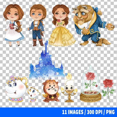Beauty And The Beast Clipart PNG Bundle #4
