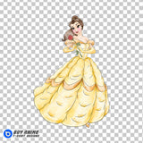 Belle Beauty and the Beast Watercolor Clipart PNG Hand Drawn Illustration