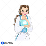 Belle Beauty and the Beast Watercolor Clipart PNG Hand Drawn Illustration