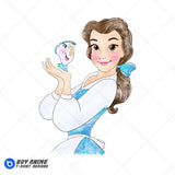 Belle Beauty and the Beast Watercolor Clipart PNG Hand Drawn Illustration #2