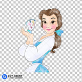 Belle Beauty and the Beast Watercolor Clipart PNG Hand Drawn Illustration #2