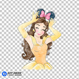 Belle Beauty and the Beast Watercolor Clipart PNG Hand Drawn Illustration #4