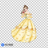 Belle Beauty and the Beast Watercolor Clipart PNG Hand Drawn Illustration #5
