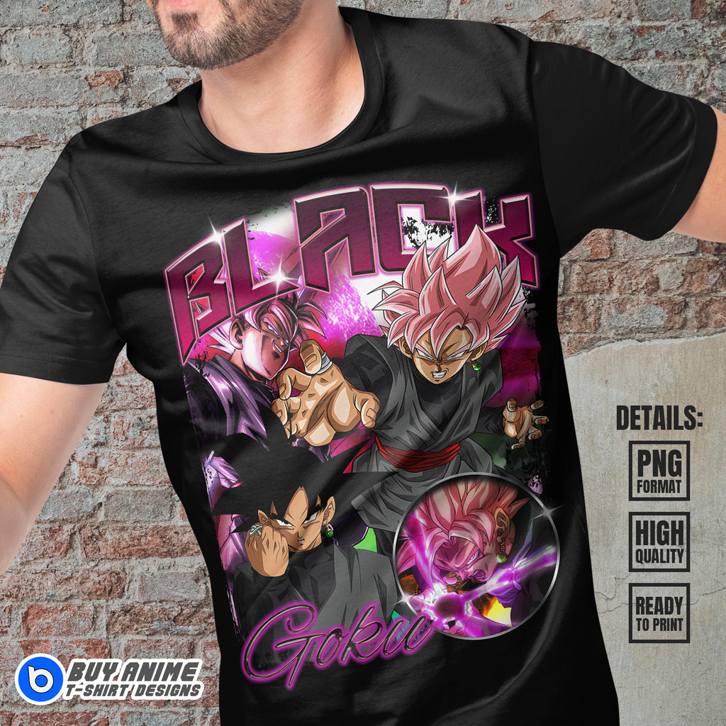 Black Goku Dragon Ball Anime Bootleg T-shirt Design