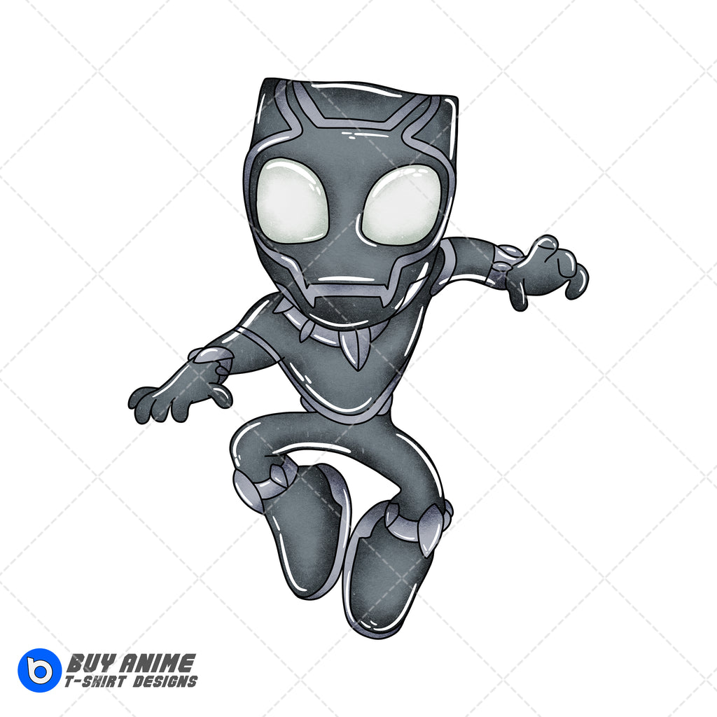 Black Panther Spidey and His Amazing Friends Watercolor Clipart PNG Hand Drawn Illustration