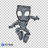 Black Panther Spidey and His Amazing Friends Watercolor Clipart PNG Hand Drawn Illustration
