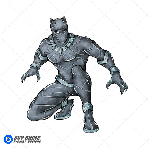 Black Panther Watercolor Clipart PNG Hand Drawn Illustration #4