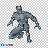 Black Panther Watercolor Clipart PNG Hand Drawn Illustration #4