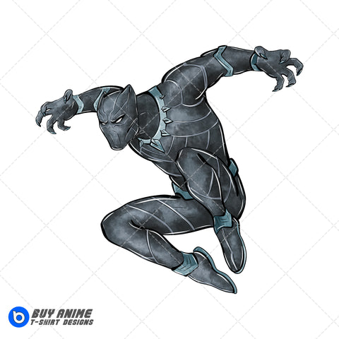 Black Panther Watercolor Clipart PNG Hand Drawn Illustration #5