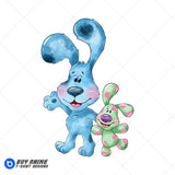 Blues Clues Watercolor Clipart PNG Hand Drawn Illustration #3