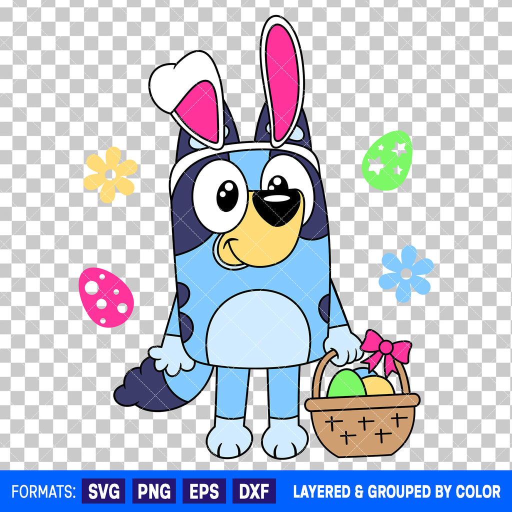 Bluey Easter SVG Cut File for Cricut and Silhouette