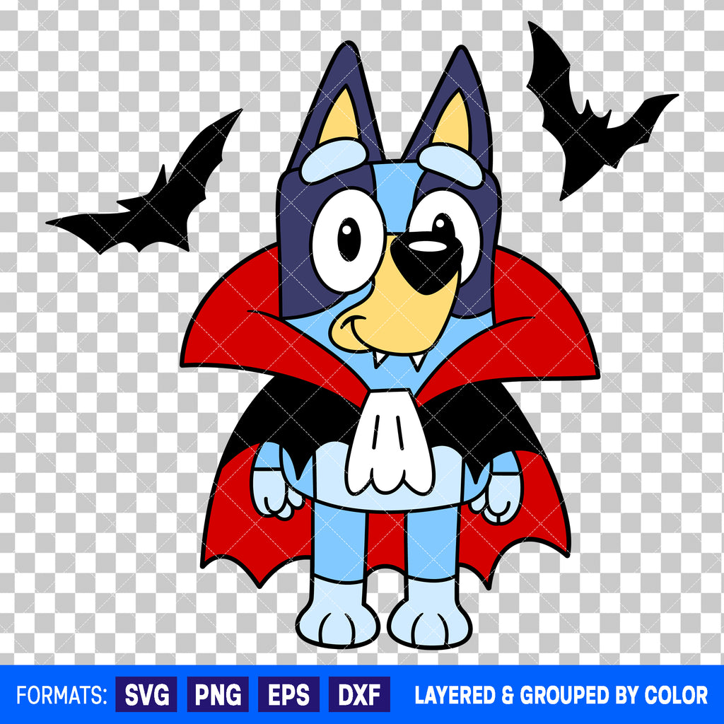 Bluey Vampire Halloween SVG Cut File for Cricut and Silhouette