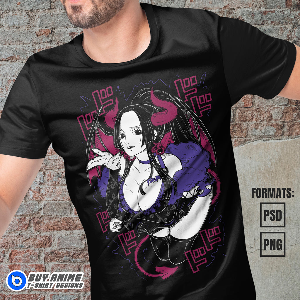 Boa Hancock Halloween One Piece Anime Vector T-shirt Design Template